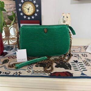 NWT Kurt Geiger Green Quilted Chain Crossbody Bag